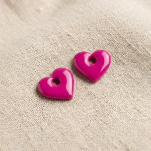 Pampilles Cœur en Résine – Fuchsia Éclatant 💖