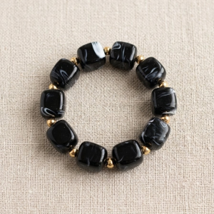 Bracelet Cube Black & Gold