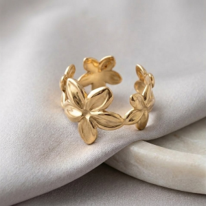 Bague réglable en acier inoxydable - coeur