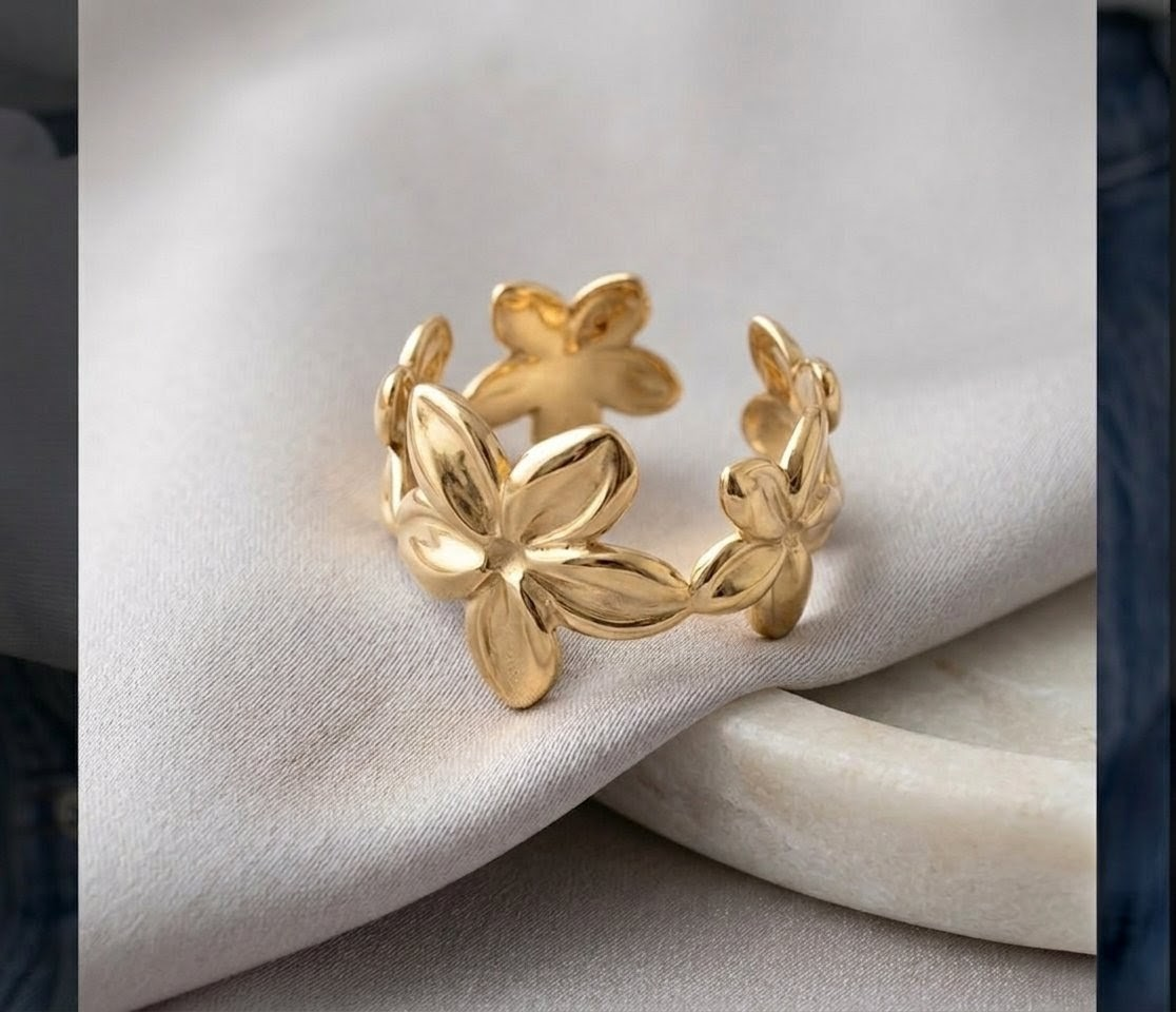Bague réglable en acier inoxydable - coeur