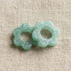 Mini Fleurs Menthe Pailletées