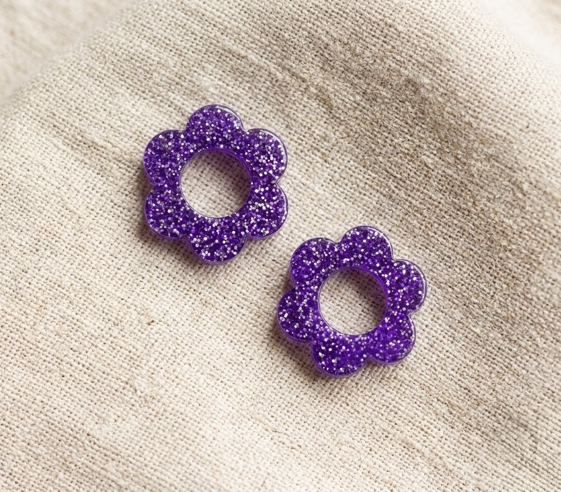 Mini Fleurs Violettes Scintillantes