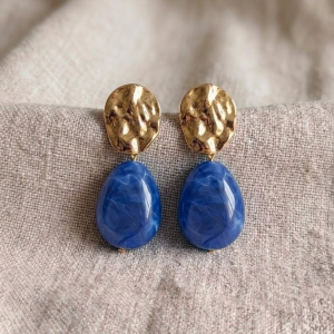 Boucles Ondine – Bleu Profond 🌊✨
