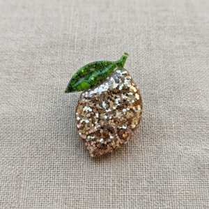 Broche citron dorée