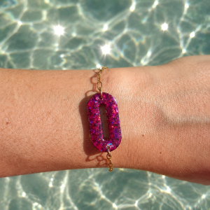 Bracelet réglable en acier inoxydable – paillettes