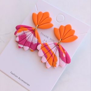 Boucles orange et rose