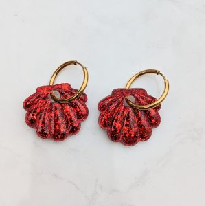 Créoles Coquillage rouge
