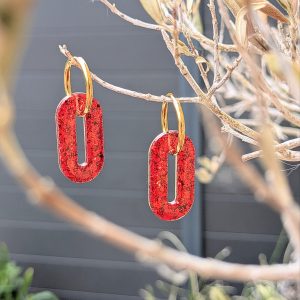 Créoles paillettes rouges