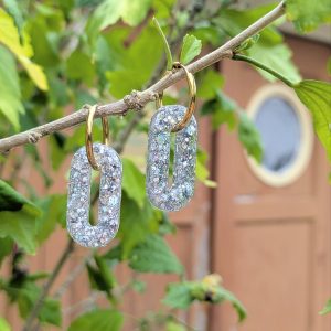 Créoles paillettes argentées