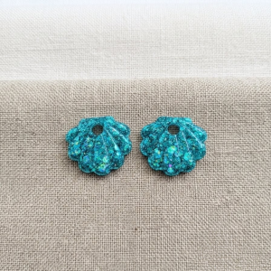 Pampilles coquillages turquoise