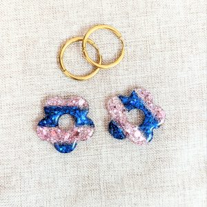 Créoles interchangeables rayées