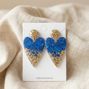 Boucles coeur paillettes