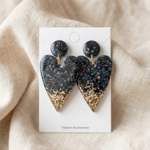 Boucles coeur paillettes