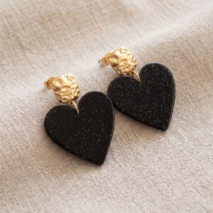 Boucles d'oreille cœur d'étoiles
