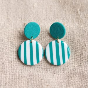 Boucles rayées vertes