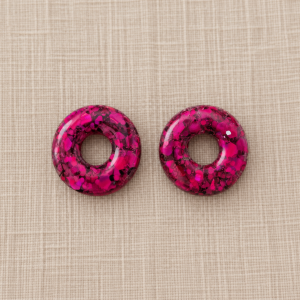 Créoles interchangeables Donuts fuschia