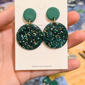 Boucles d'oreilles en pâte polymère - paillettes
