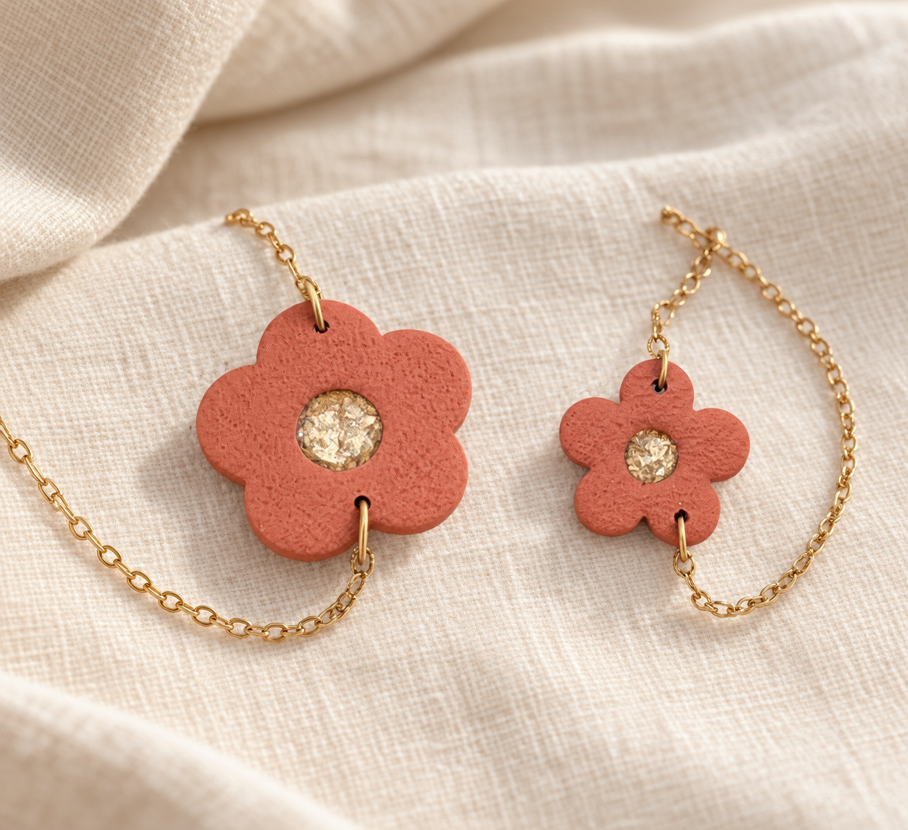 Bracelets fleuris maman et enfant – Personnalisables 🌸